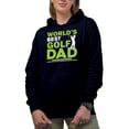 thumbnail image 1 of World's Best Golf Dad with a Swinging Man or Father Golf Player, Golfing or Golfer Themed Merch Gift, Navy Blue Hooded Sweatshirt or Hoodie, Small, 1 of 5