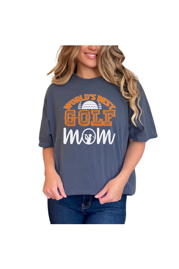 World's Best Golf Mom, Golfing Enthusiast Mother, Denim Comfort Colors T-Shirt, 3XL