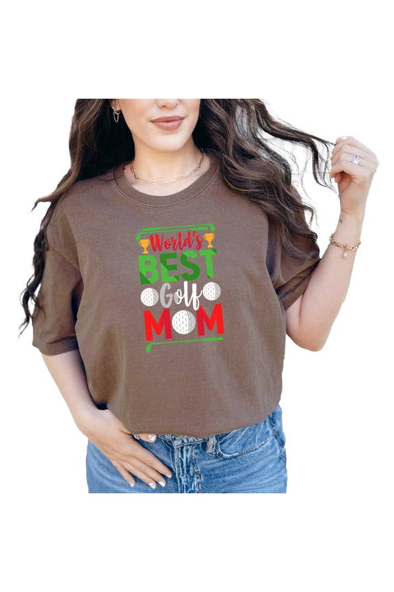 World's Best Golf Mom, Golfing Mother, Espresso Comfort Colors T-Shirt, XL