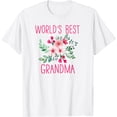 thumbnail image 1 of World's Best Grandma Shirt Gift For Grandma Flower T-Shirt, 1 of 4