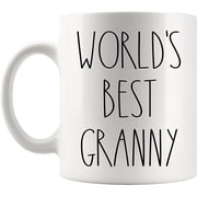 Worlds Best Granny Mug | Granny Rae Dunn Style Coffee Cup | Rae Dunn Inspired | The Best Granny Ever Coffee Mug | Granny Birthday Mug For Granny Coffee Mug Tea Cup 11oz