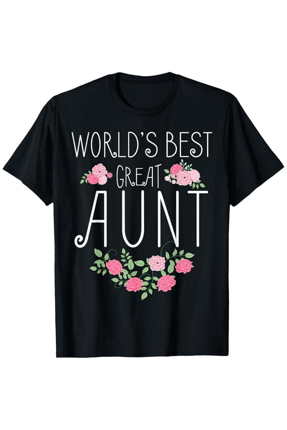 World's Best Great Aunt Floral Graphic Women Short Sleeve T-Shirt