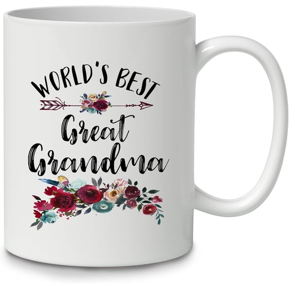 World‘s Best Great Grandma Coffee Mug Ceramic Cup(11oz),Double Side Printed,Funny New Gag Novelty Great Grandma Mug Gifts For Grandma Nana Grandmother Granny
