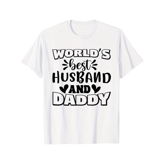 World's Best Husband & Daddy Graphic Men's T-Shirt - Soft Cotton Moisture-Wicking Breathable Crew Neck Tee, Gym-Friendly Casual Shirt for Running & Weekend Wear - Funny Gift for Dad Husbands