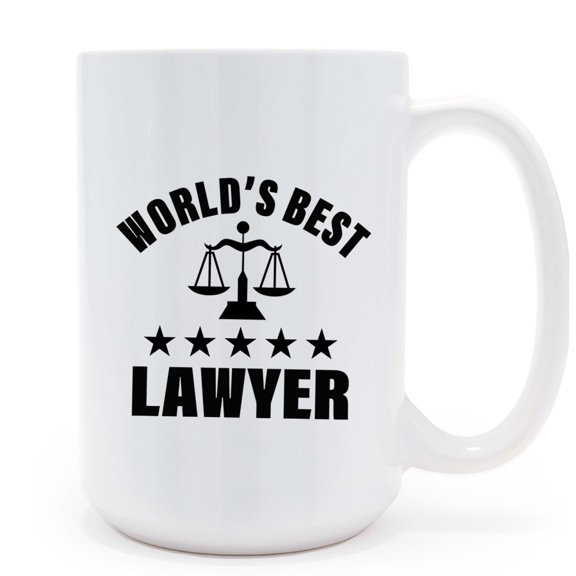 World's Best Lawyer 15oz Coffee Mug - Funny & Unique Gift for Lawyers, Legal Professionals, Graduation, and Thank-You, Lawyer Water Cup, New Lawyer Incentive Gift