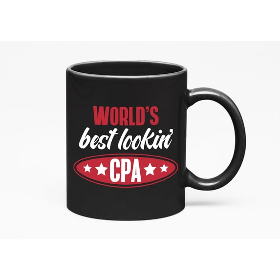 World's Best Lookin' CPA, Accounting Motivational Quotes, Black 11oz Ceramic Mug