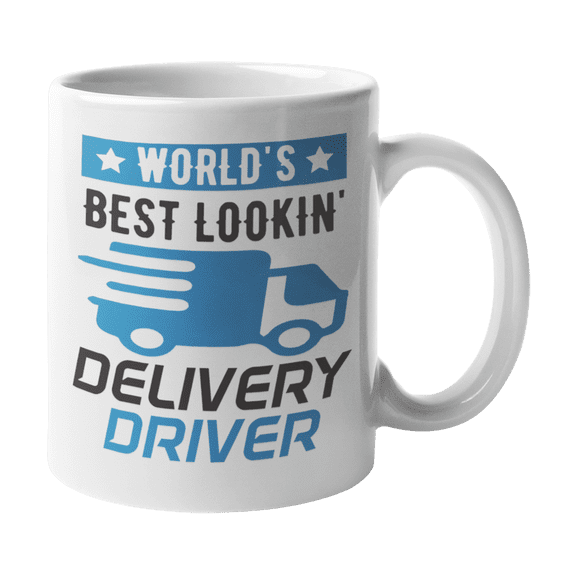 World's Best Lookin' Delivery Driver Coffee & Tea Gift Mug for Courier Drivers (11oz)