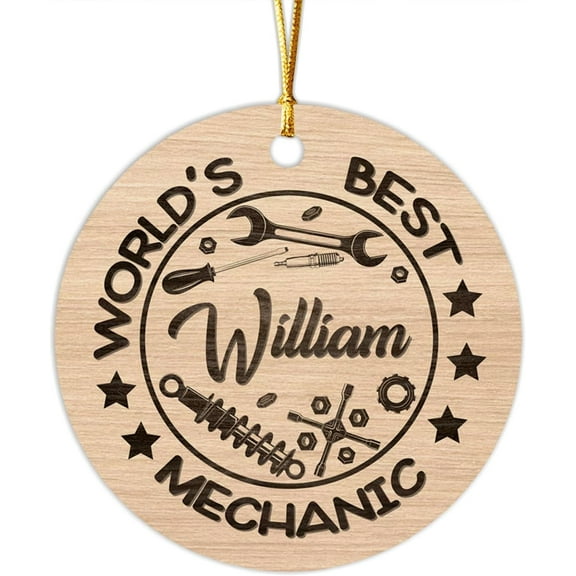 World's Best Mechanic Ornament Gift, Personalized Mechanic Engineer Christmas Ornament 2025, Customized Mechanic Christmas Ornament with Name, Custom First Job Ornament Gift for New Mechanic IU9VuT