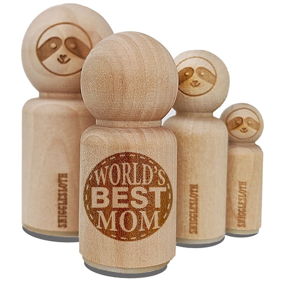 World's Best Mom Globe Mother's Day Rubber Stamp for Scrapbooking Crafting Stamping - Medium 1 Inch