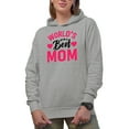 thumbnail image 1 of World's Best Mom, Mother's Day, Heather Grey Hooded Sweatshirt or Hoodie, XL, 1 of 5