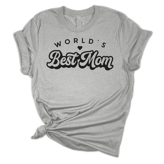 World's Best Mom Mother's Day Women's Short Sleeve T-shirt Graphic Tee-Sports Grey-large