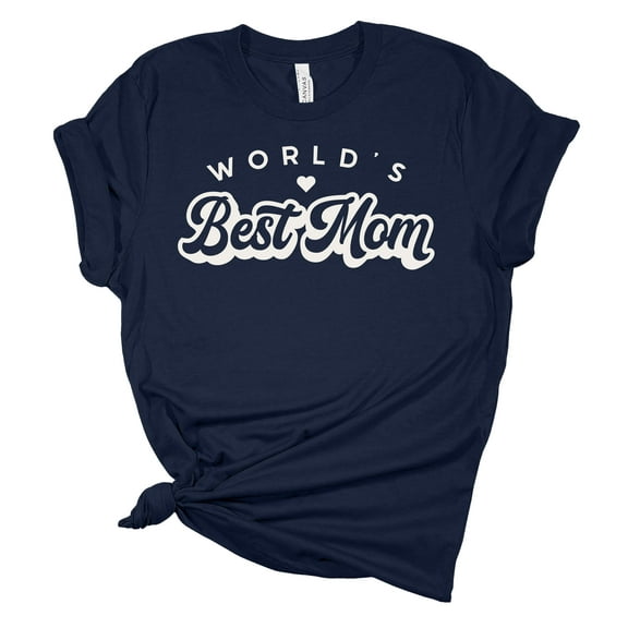 World's Best Mom Mother's Day Women's Short Sleeve T-shirt Graphic Tee-navy Blue-large