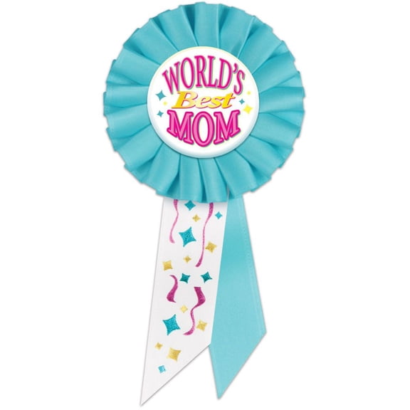 World's Best Mom Rosettes, 3" x 6", Pack of 3
