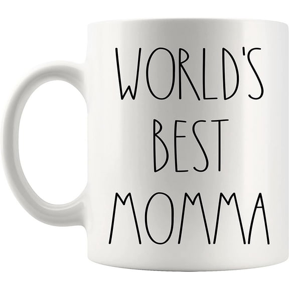 World's Best Momma Mug | Momma Rae Dunn Style Coffee Cup | Rae Dunn Inspired | The Best Momma Ever Coffee Mug | Momma Birthday Mug For Momma Coffee Mug Tea Cup 11oz