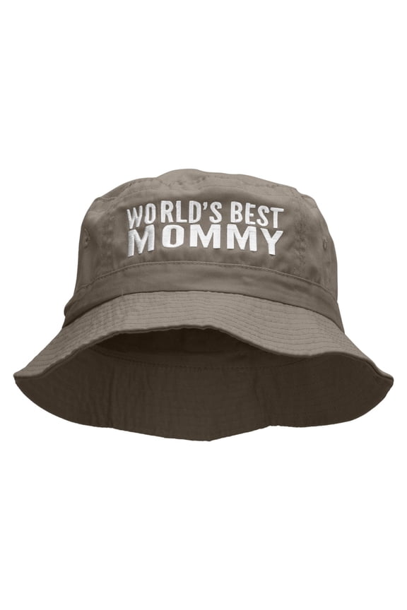 World's Best Mommy Embroidered Bucket Hat - Charcoal OSFM