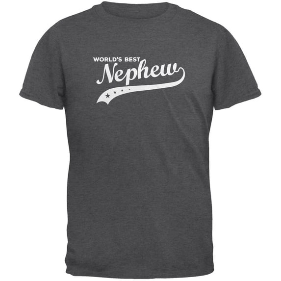 World's Best Nephew Dark Heather Adult T-Shirt - Large