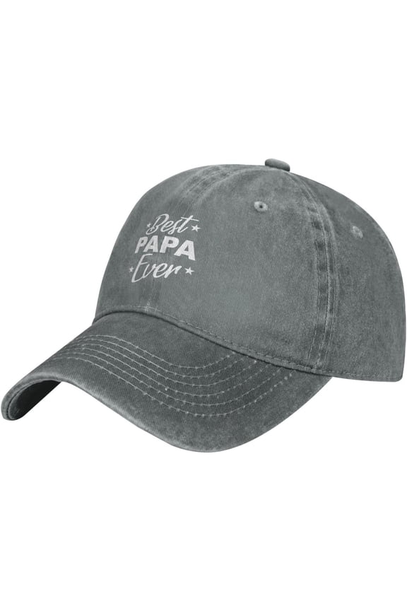 World's Best Papa Adult Vintage Washed Cowboy Hat Unisex Black for Sports Outdoor