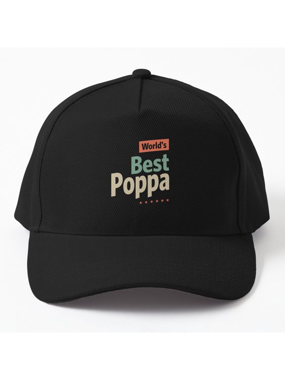World's Best Poppa Baseball Cap, Dad Grandpa Family Recognition Graphic Design, Classic Hat