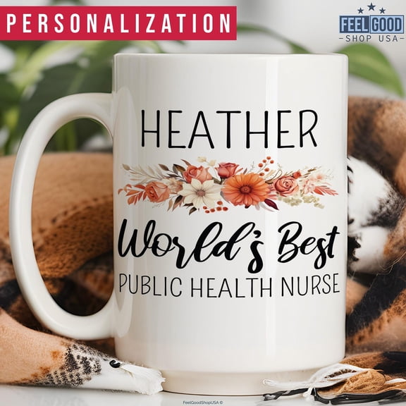 World's Best Public Health Nurse Mug Personalized Gift For Her, Custom Name Mug, Coffee Mug, Coffee Cup, Public Health Nurse Gift For Women, Ceramic Mug 11Oz