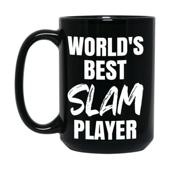 World's Best Slam Player Mug, Funny Card Game Player Gift, 11Oz Or 15Oz Black Ceramic Mug