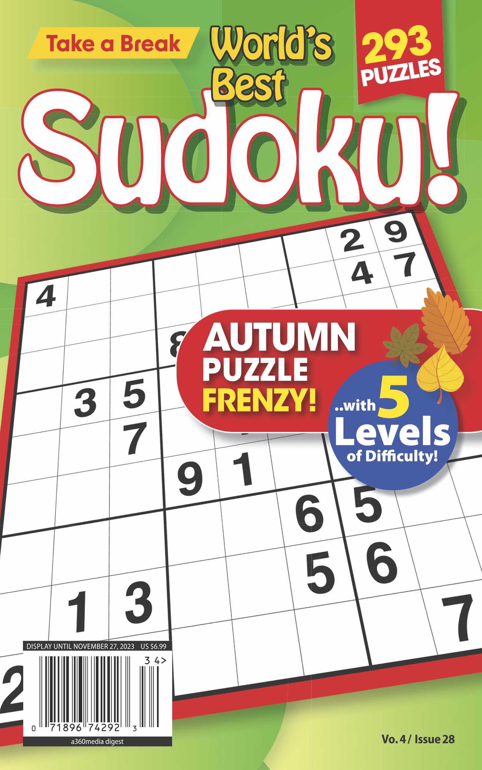 World's Best Sudoku Vo. 4 / Issue 28 - 293 Autumn Frenzy Puzzles ...