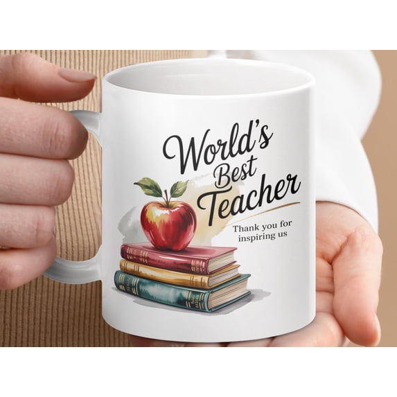 World’s Best Teacher Mug, Appreciation Coffee Cup, Thank You Gift for ...