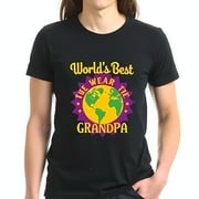 YIDUO World's Best Tie Wear Grandpa Cotton Short Sleeve T-Shirt - Vibrant Purple & Earth Design Comfortable Fit