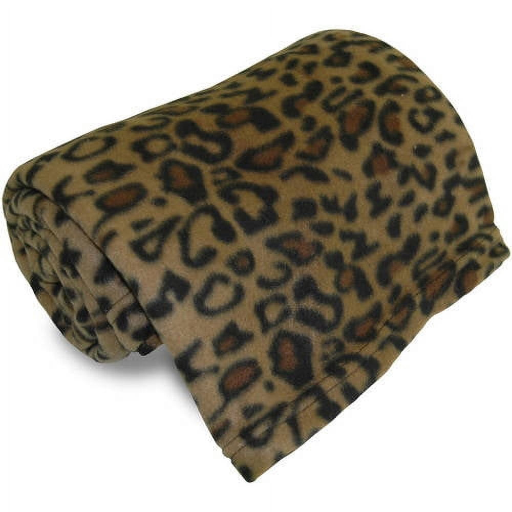 World's Best Travel Blanket, Fleece Knit, 50in x 60in, Leopard Print