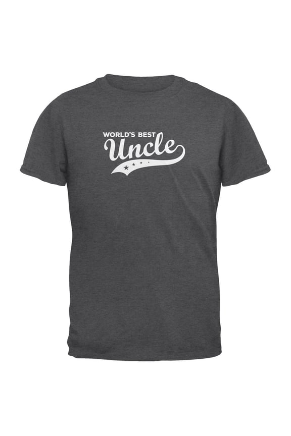 World's Best Uncle Dark Heather Adult T-Shirt - Large