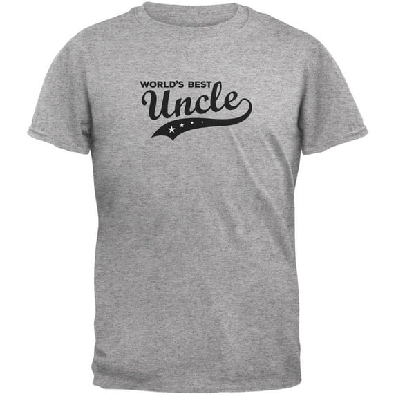World's Best Uncle Heather Grey Adult T-Shirt - Small