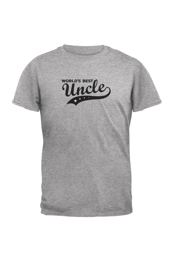 World's Best Uncle Heather Grey Adult T-Shirt - X-Large
