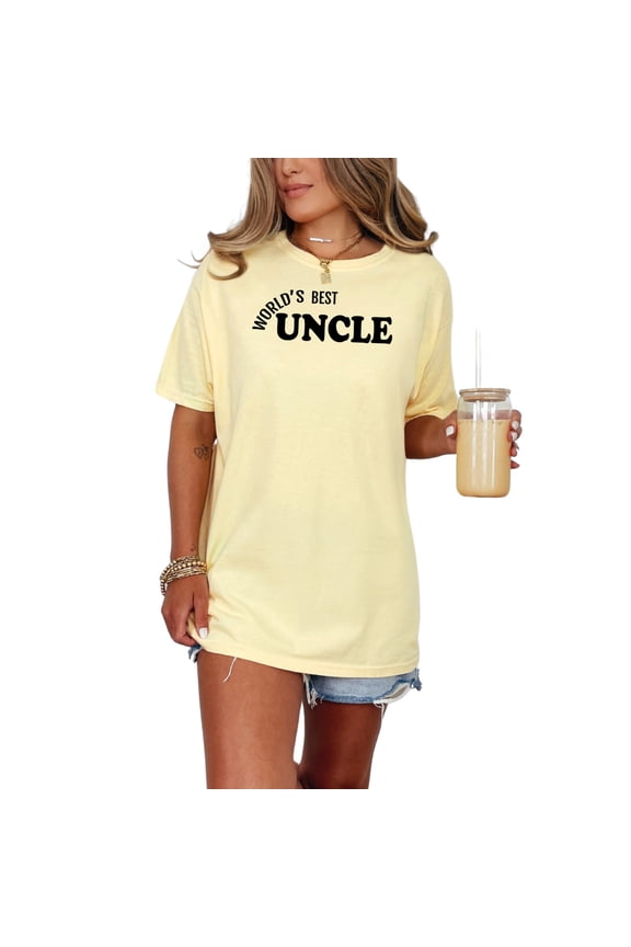 World's Best Uncle Merch Idea, Butter Comfort Colors T-Shirt, Medium