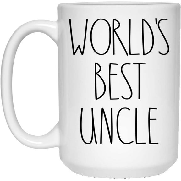 World's Best Uncle Mug | Uncle Rae Dunn Style Coffee Cup | Rae Dunn Inspired | The Best Uncle Ever Coffee Mug | Uncle Birthday Mug For Uncle Coffee Mug Tea Cup White 15oz