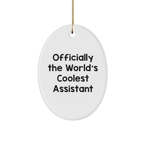 World's Coolest Assistant Oval Ornament, Officially - Funny Gift for Assistant Lovers, Christmas Memorable Present for Friends and Family