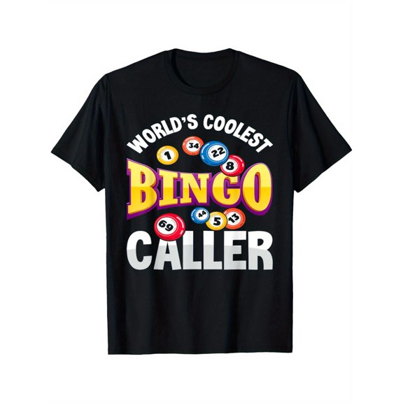 World's Coolest Bingo Caller - Funny Bingo Player Gift Men's Classic Patterned Pure Cotton Round Neck Short Sleeve Tee - Timeless Designs
