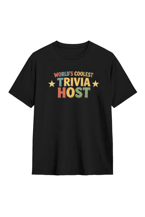 World's Coolest Trivia Host Vintage Graphic Tee for Men and Women, Amusing Party Cotton Short Sleeves T-Shirt