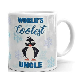 Creature Cups PENGUIN Ceramic Cup (11 Ounce, Ice Blue Exterior