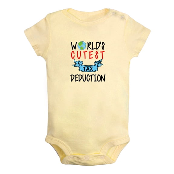 World's Cutest Tax Deduction Funny Rompers For Babies, Newborn Baby Unisex Bodysuits, Infant Jumpsuits, Toddler 0-24 Months Kids One-Piece Oufits