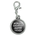 thumbnail image 1 of World's Great Farter Father Antiqued Bracelet Pendant Zipper Pull Charm with Lobster Clasp, 1 of 3
