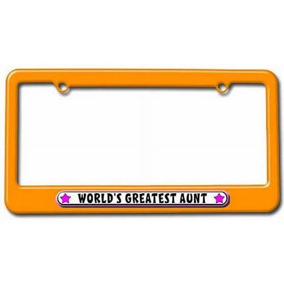 World's Greatest Aunt License Plate Tag Frame, Multiple Colors