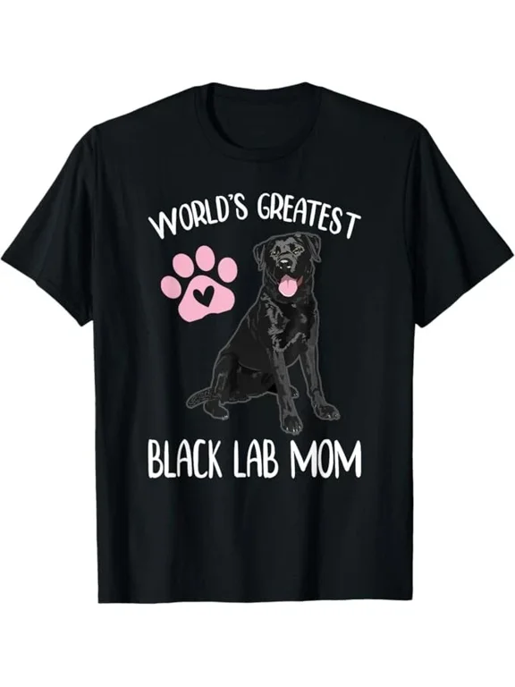 World's Greatest Black Lab Mom Dog Lover Graphic Women Girls T-Shirt
