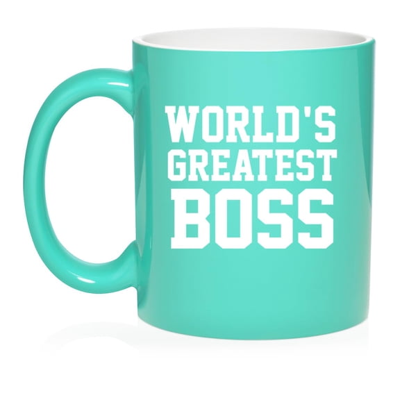 World's Greatest Boss, Gift For Boss Ceramic Coffee Mug Tea Cup Gift (11oz Teal)