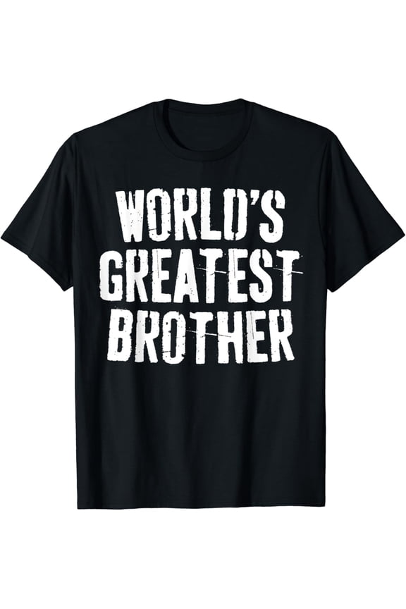 World's Greatest Brother Men's Graphic T-Shirt Retro Distressed Sibling Appreciation Gift Tee