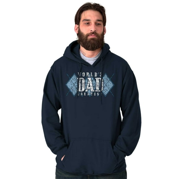 World's Greatest Dad Argyle Fathers Hoodie Hooded Sweatshirt Men Brisco Brands S