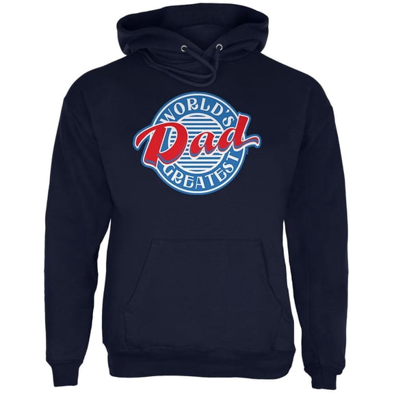 World's Greatest Dad Circle Mens Hoodie Navy LG