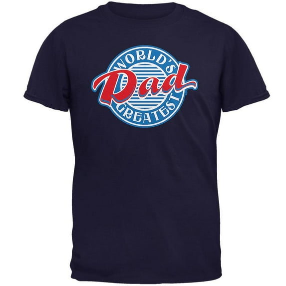 World's Greatest Dad Circle Mens T Shirt Navy MD