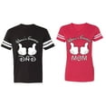thumbnail image 1 of World's Greatest Dad Mom Matching Couple Cotton Jerseys (Men Black / Women Red) (Men S / Women S), 1 of 3