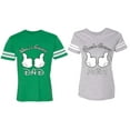 thumbnail image 1 of World's Greatest Dad Mom Matching Couple Cotton Jerseys (Men Green / Women Heather) (Men XL / Women M), 1 of 3