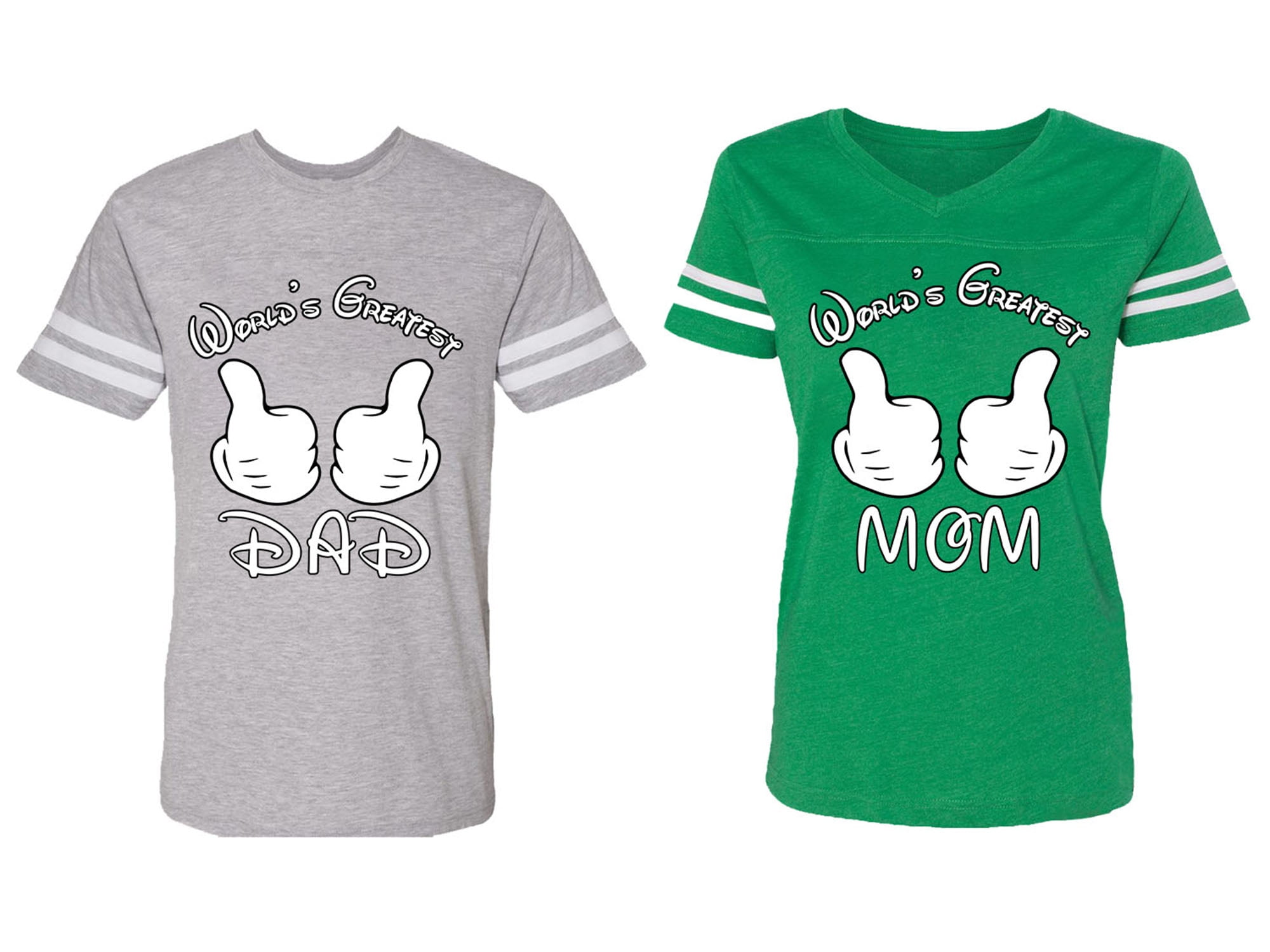 World's Greatest Dad Mom Matching Couple Cotton Jerseys (Men Heather ...