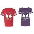 thumbnail image 1 of World's Greatest Dad Mom Matching Couple Cotton Jerseys (Men Red / Women Purple) (Men L / Women XXL), 1 of 3